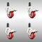 Service Caster 3 Inch 316SS Red Poly Swivel 1-1/4 Inch Expanding Stem Caster Set Lock Brake SCC-SS316TTLEX20S314-PPUB-RED-114-4 - alternate 1